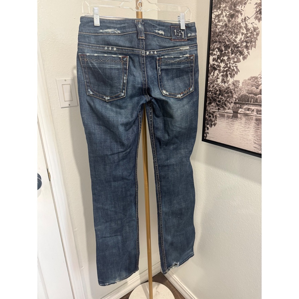 1921 Western Glove Works Distressed Bootcut Jeans dark Wash 28/34 Made in Canada